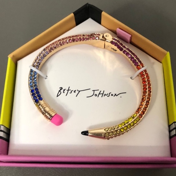 RESERVED @melissaw1126 BETSEY JOHNSON Multi-Color Crystals Pencil Bracelet NWT - Picture 3 of 7